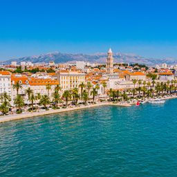 Split coastal view on harbour