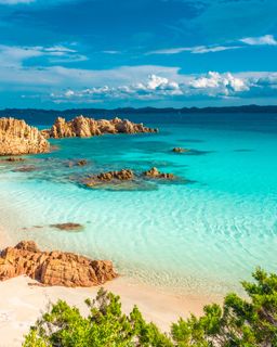 Amazing pink sand beach in Budelli Island, Maddalena Archipelago, Sardinia