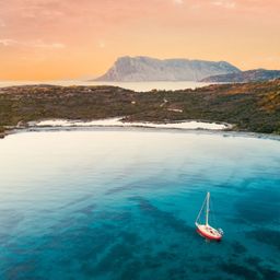 Sailboat anchored in Sardinia